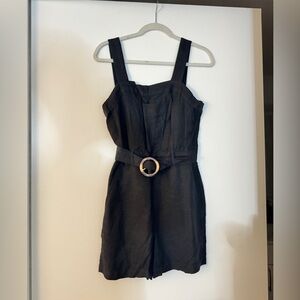 Black linen LOFT romper